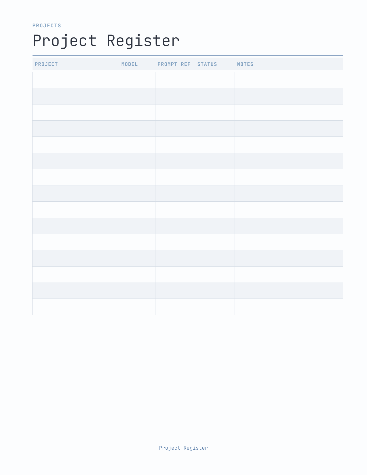 The Prompt Planner 2027 — sample page 7