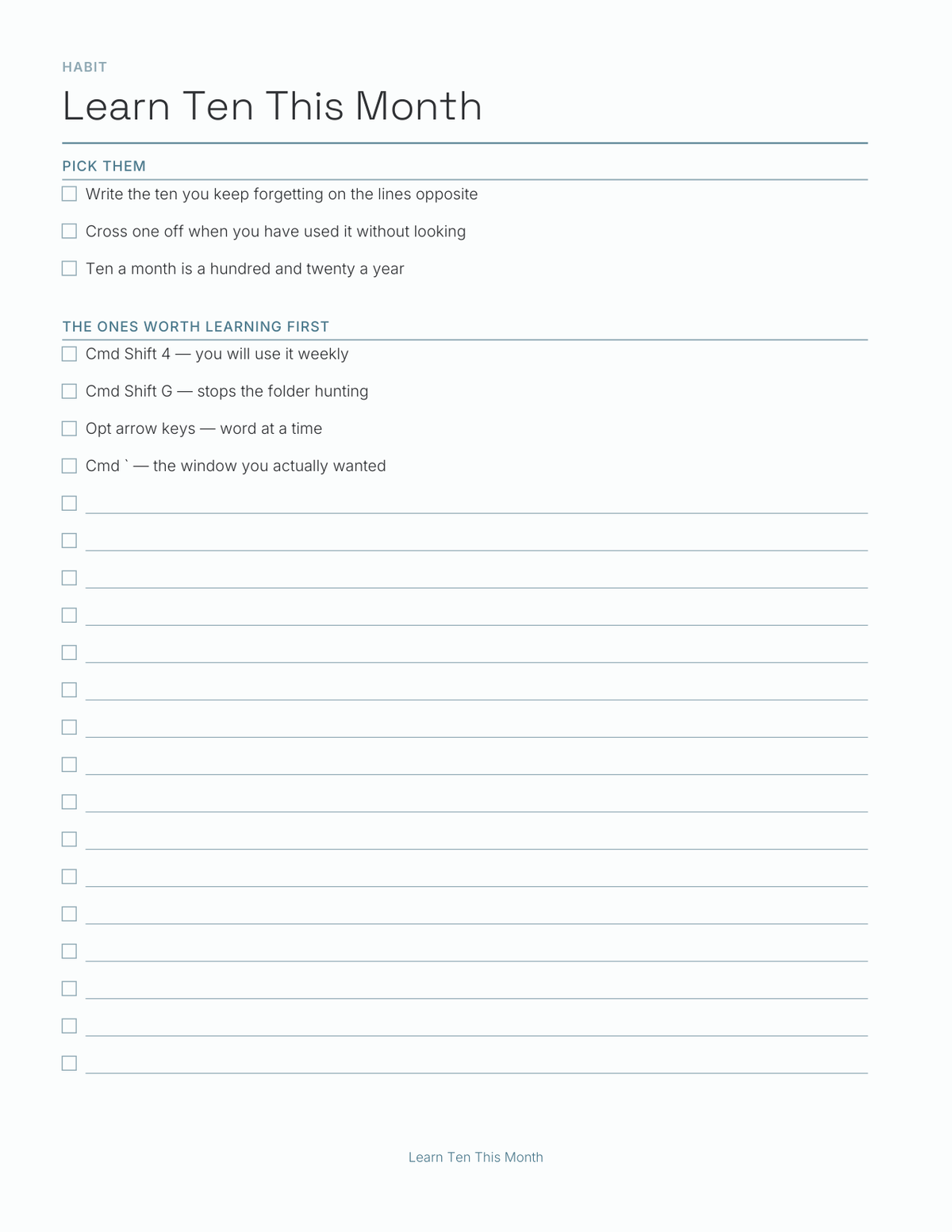 Command Key Shortcuts Planner 2027 — sample page 4