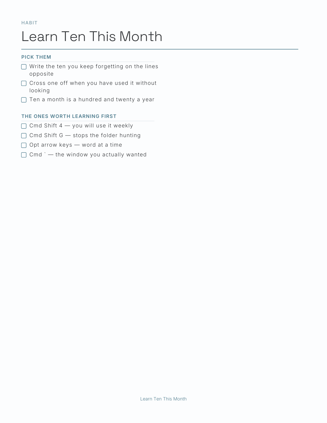 Mac Shortcuts Planner 2027 — sample page 4