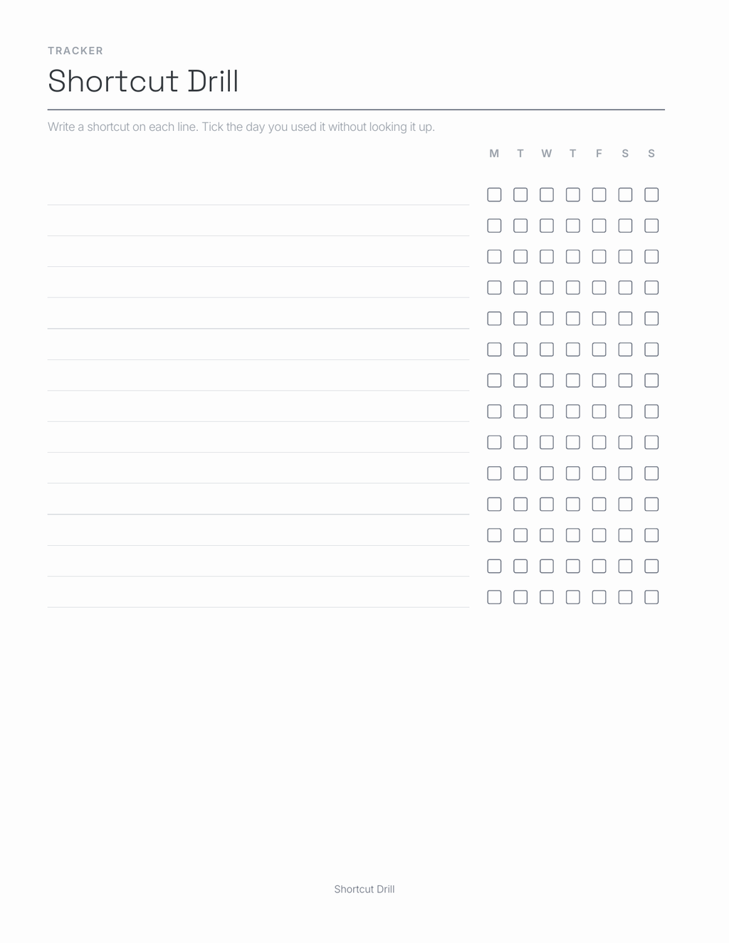 Windows Shortcuts Planner 2027 — sample page 4