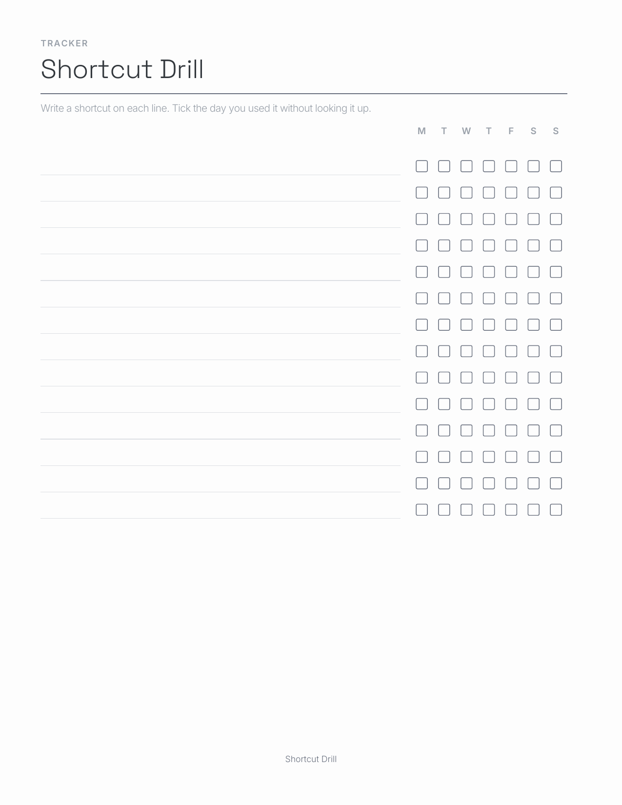 Windows Shortcuts Planner 2027 — sample page 4