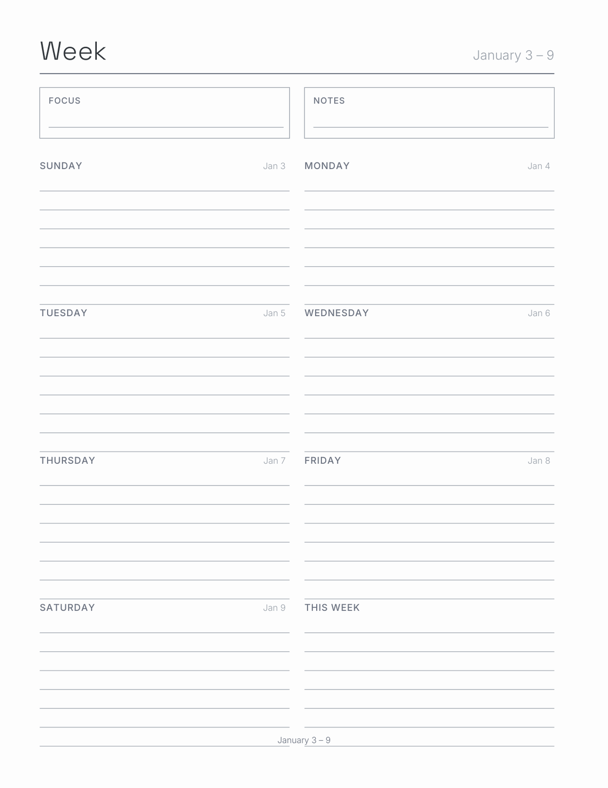Control Key Shortcuts Planner 2027 — sample page 6