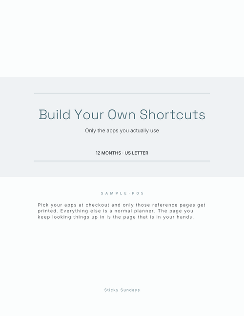 Build Your Own Shortcuts Planner 2027 cover