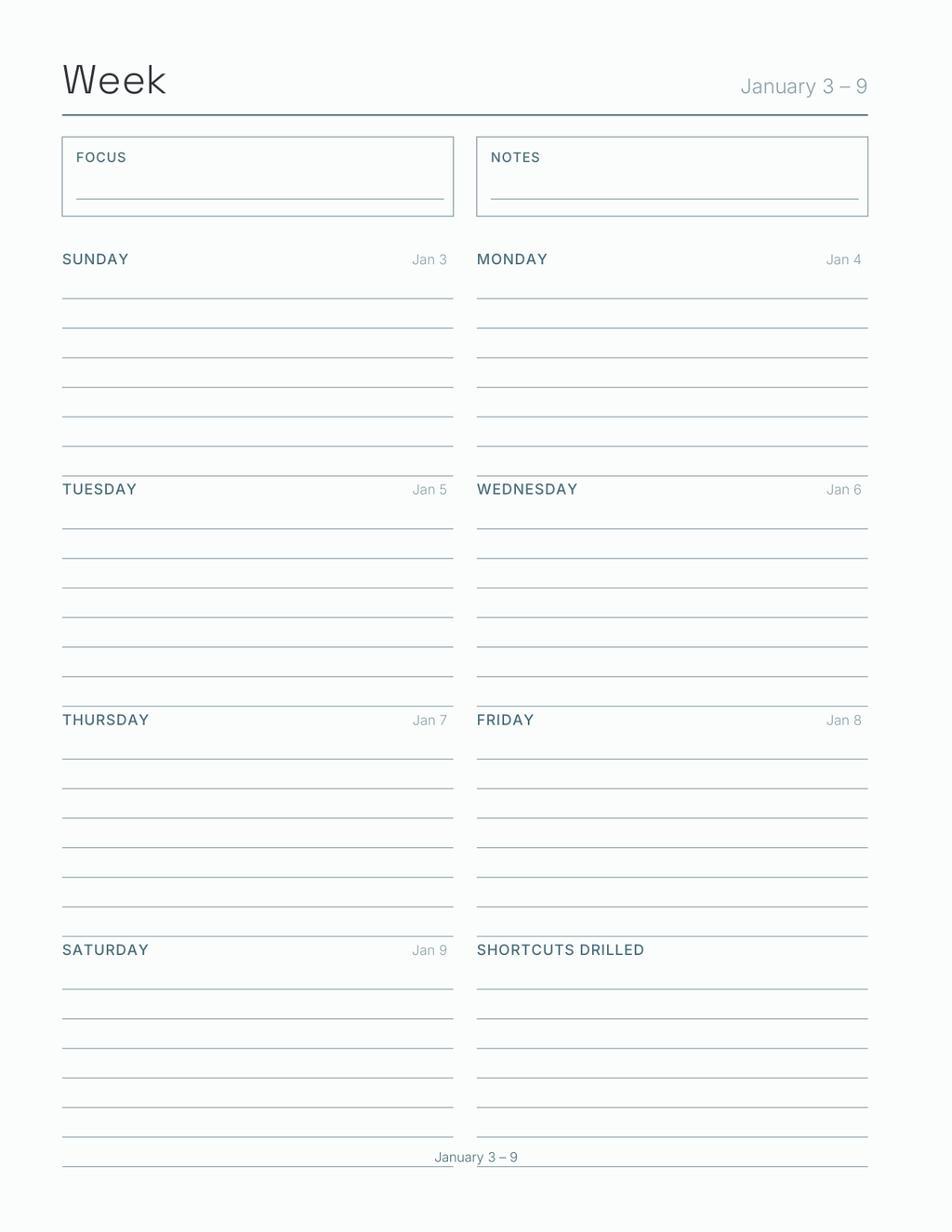 Build Your Own Shortcuts Planner 2027 — sample page 6