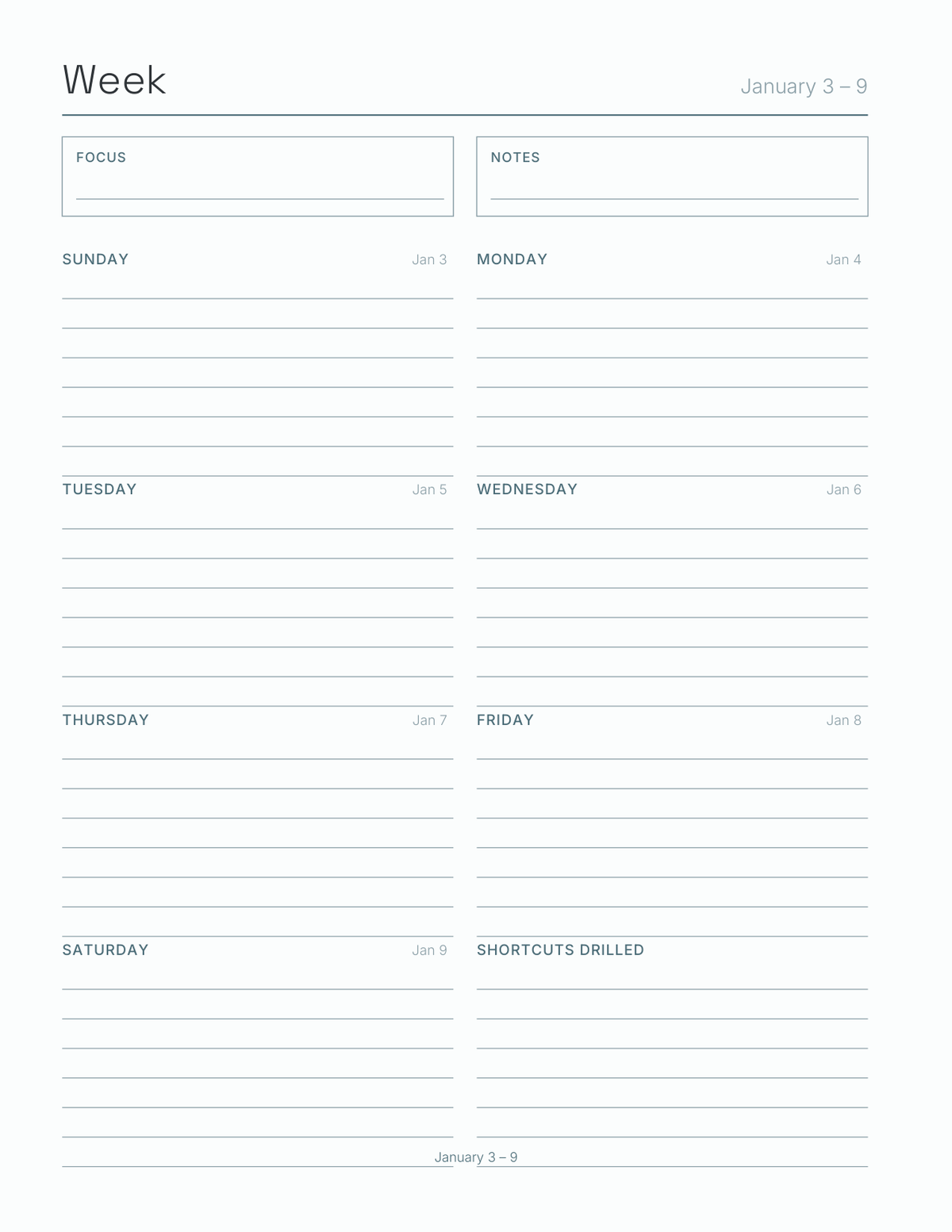Build Your Own Shortcuts Planner 2027 — sample page 6