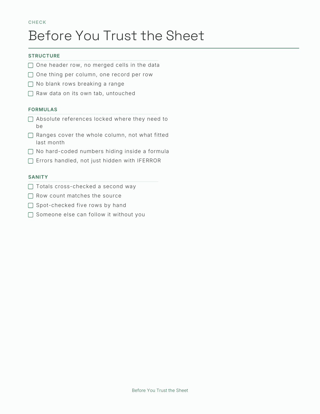 The Spreadsheet Planner 2027 — sample page 3