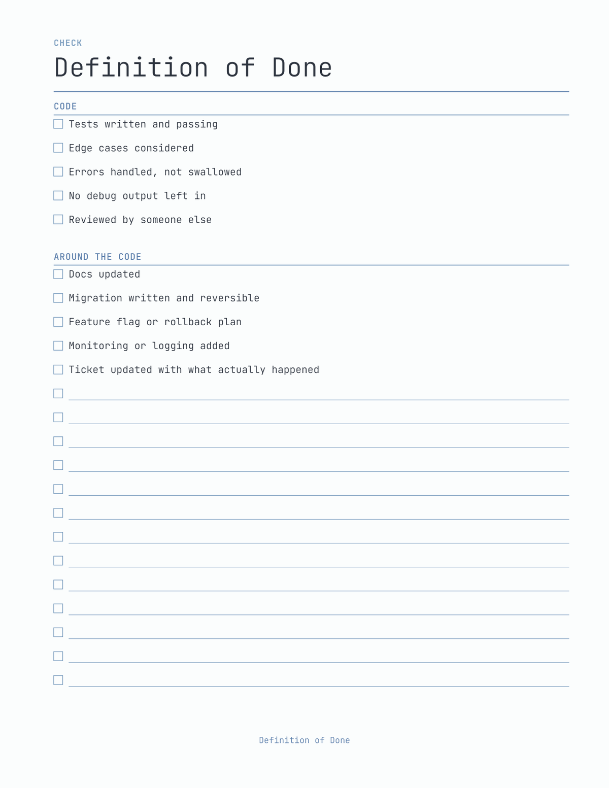 The Developer's Planner 2027 — sample page 5