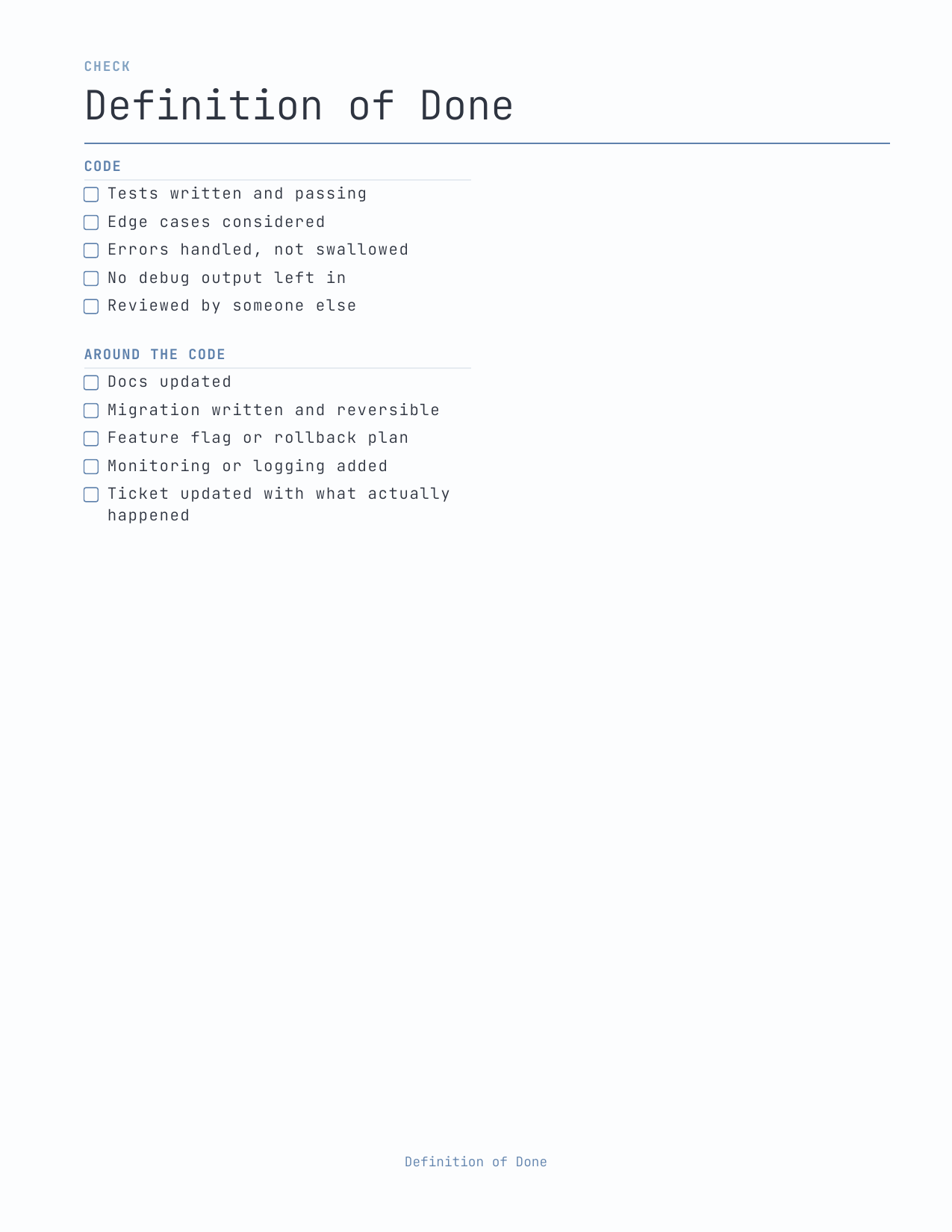The Developer's Planner 2027 — sample page 5