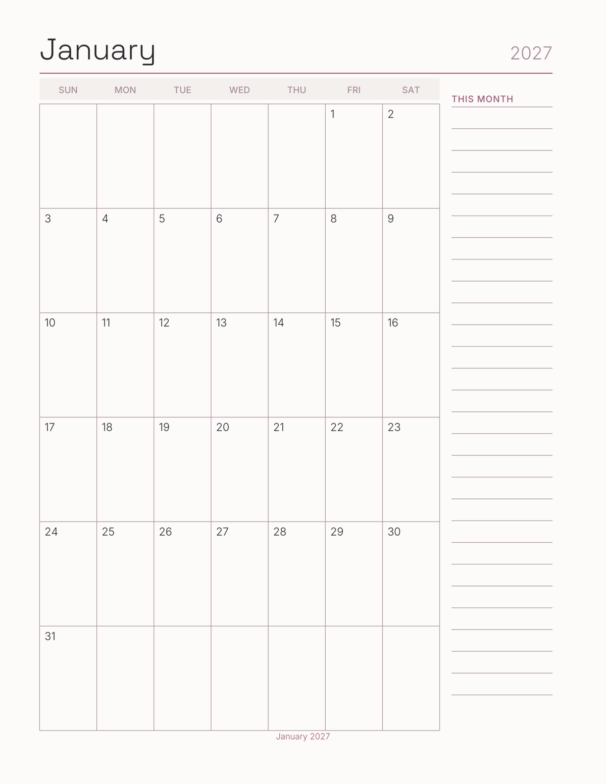 The Design & Color Planner 2027 — sample page 6