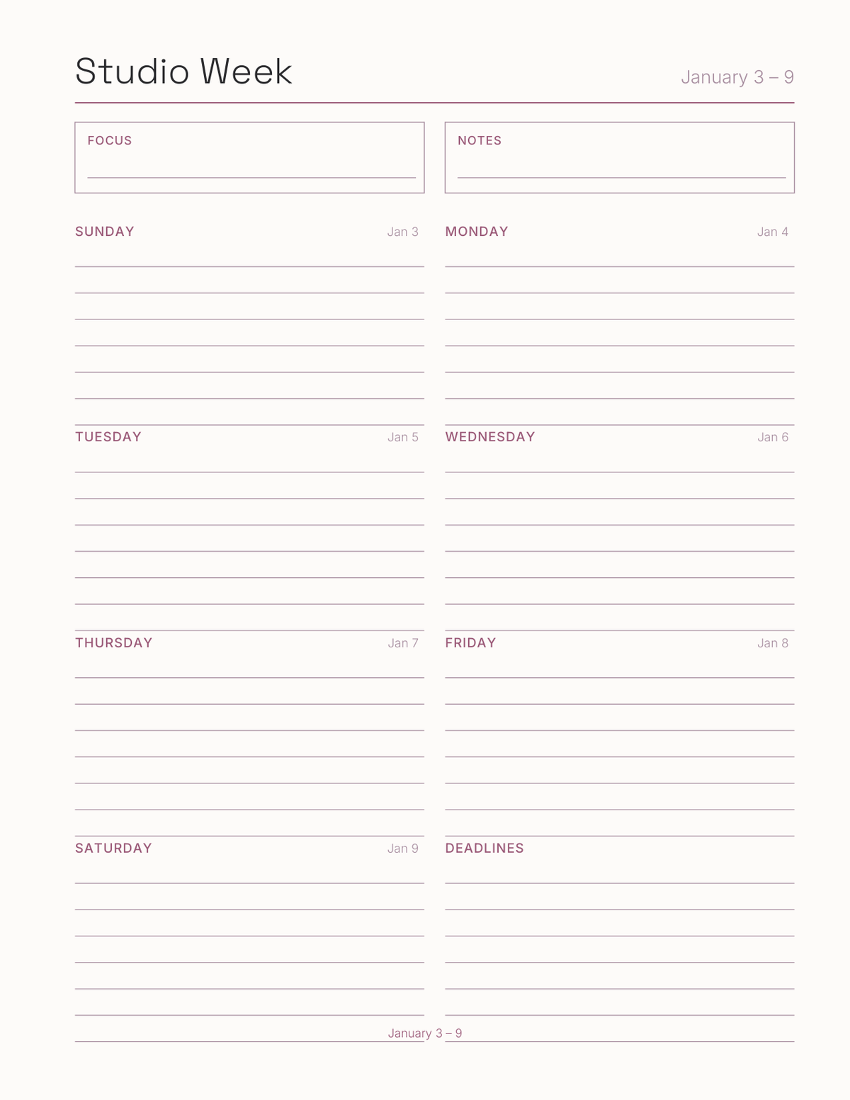 The Design & Color Planner 2027 — sample page 7