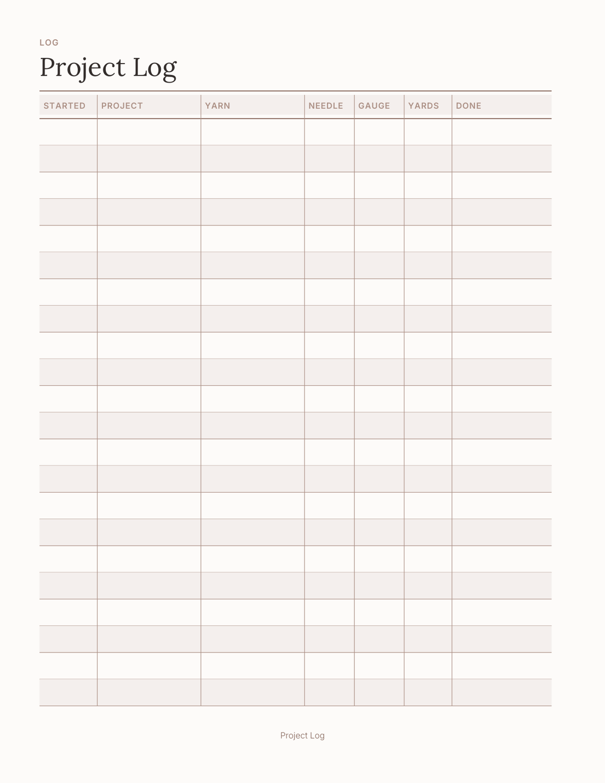 The Knitting & Crochet Planner 2027 — sample page 4