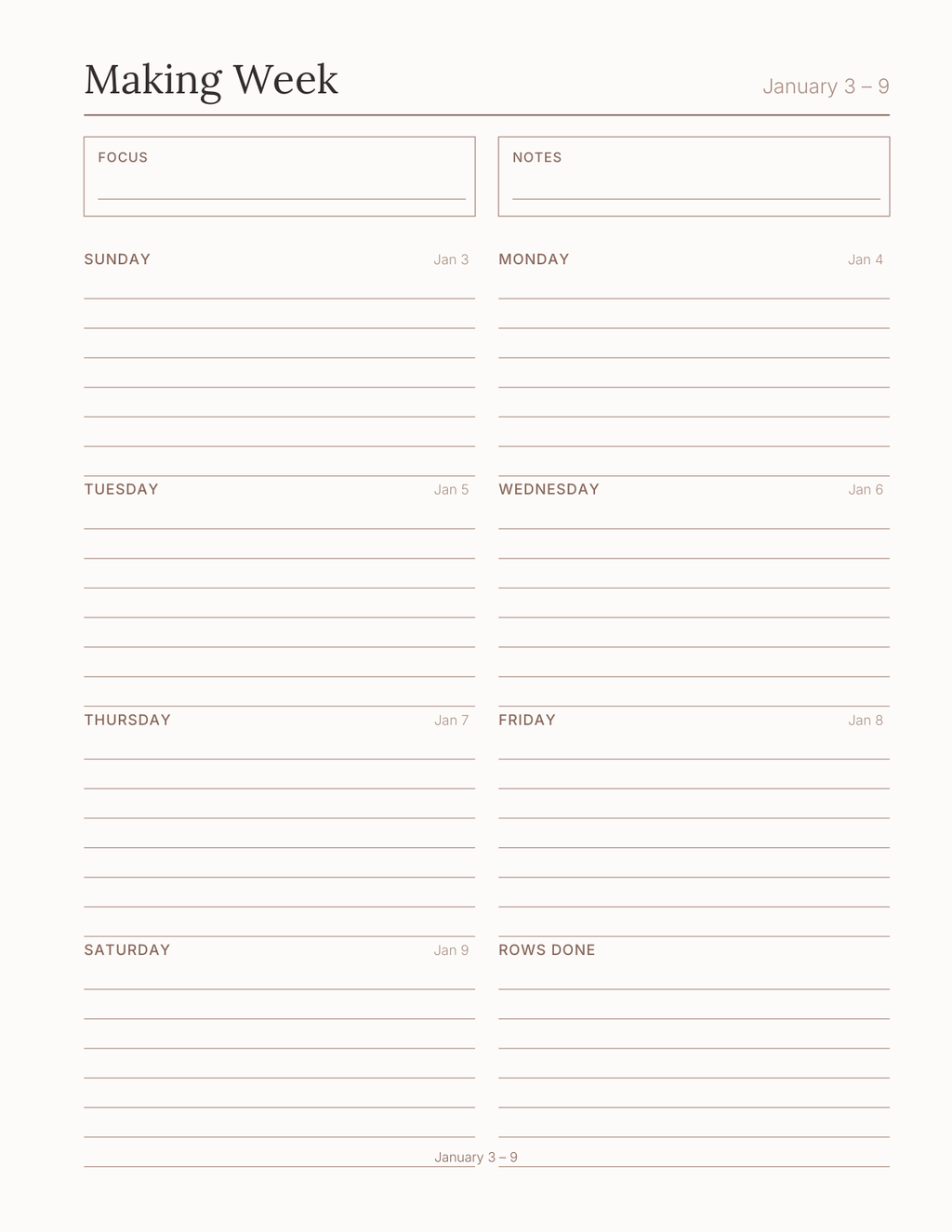 The Knitting & Crochet Planner 2027 — sample page 7