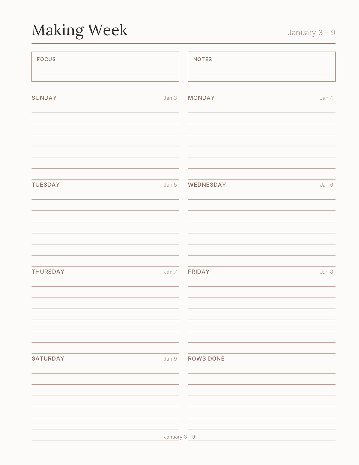 The Knitting & Crochet Planner 2027 — sample page 7