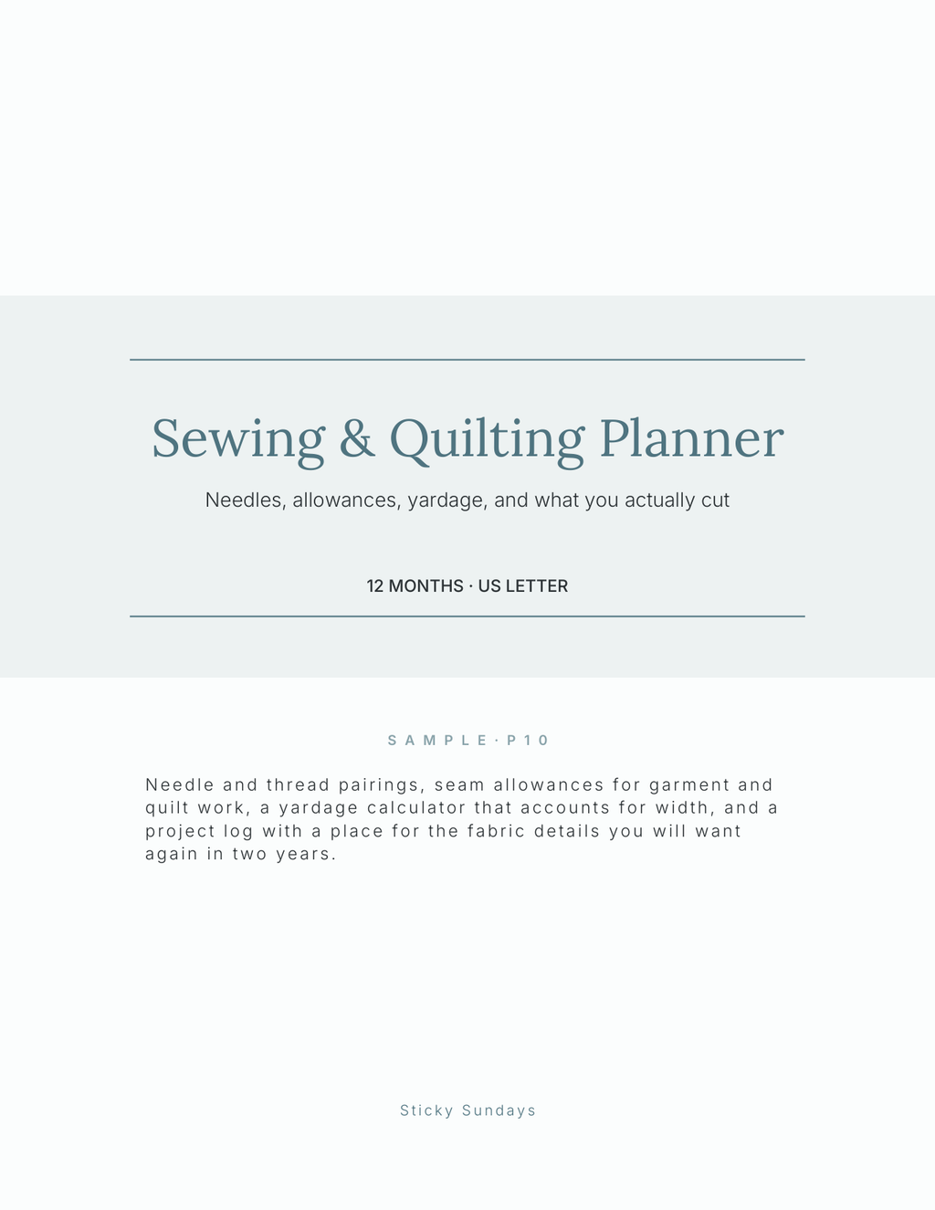 The Sewing & Quilting Planner 2027 cover