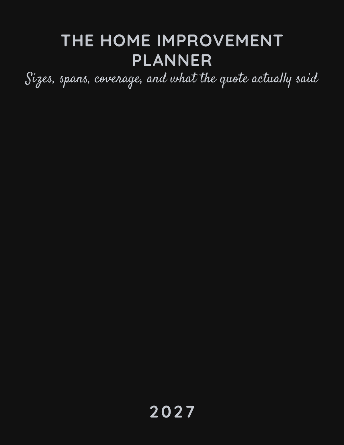 The Home Improvement Planner 2027 front cover