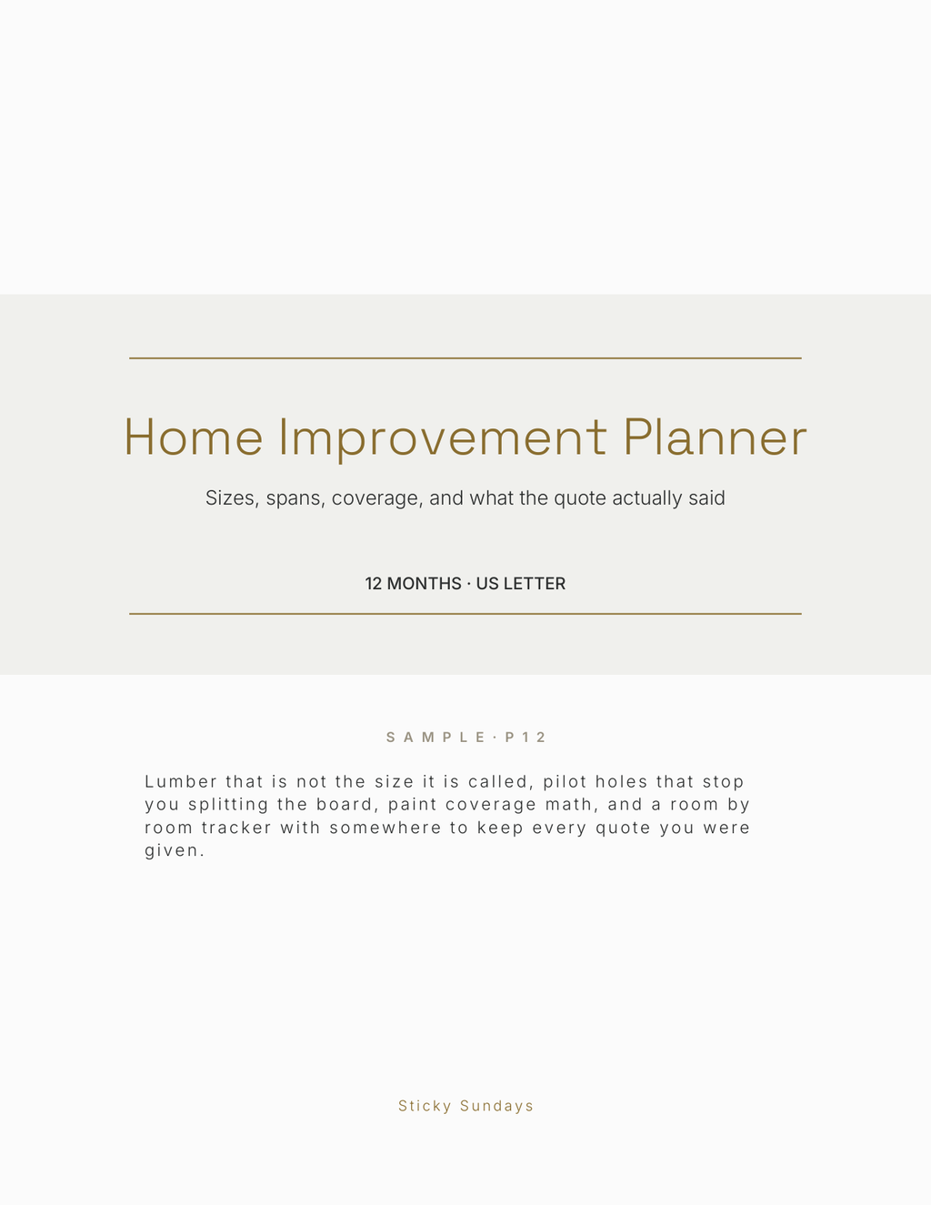 The Home Improvement Planner 2027 cover