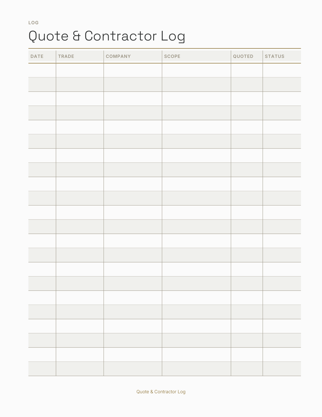 The Home Improvement Planner 2027 — sample page 3