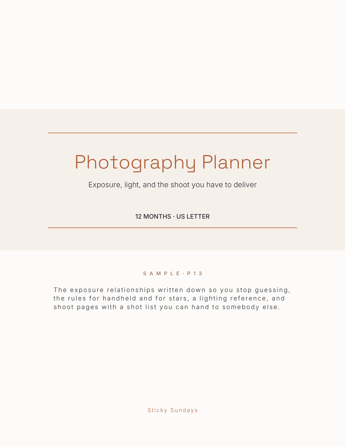The Photography Planner 2027 cover