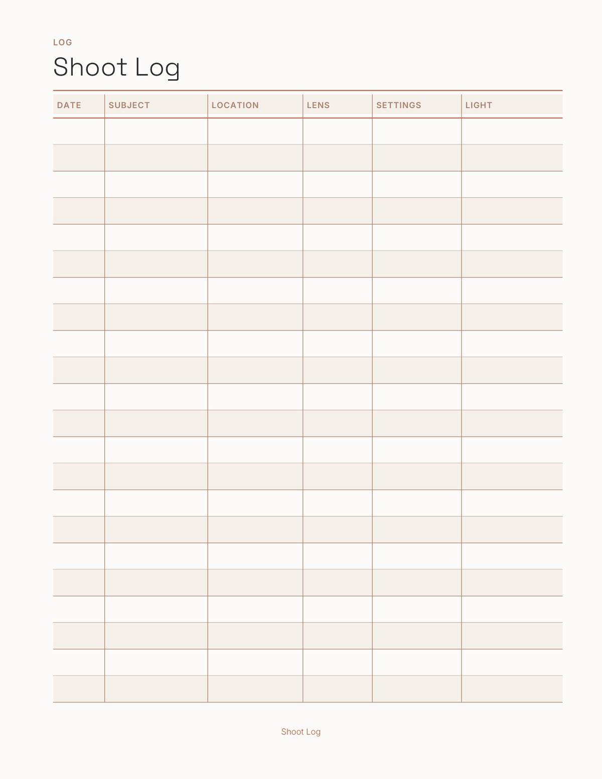 The Photography Planner 2027 — sample page 3