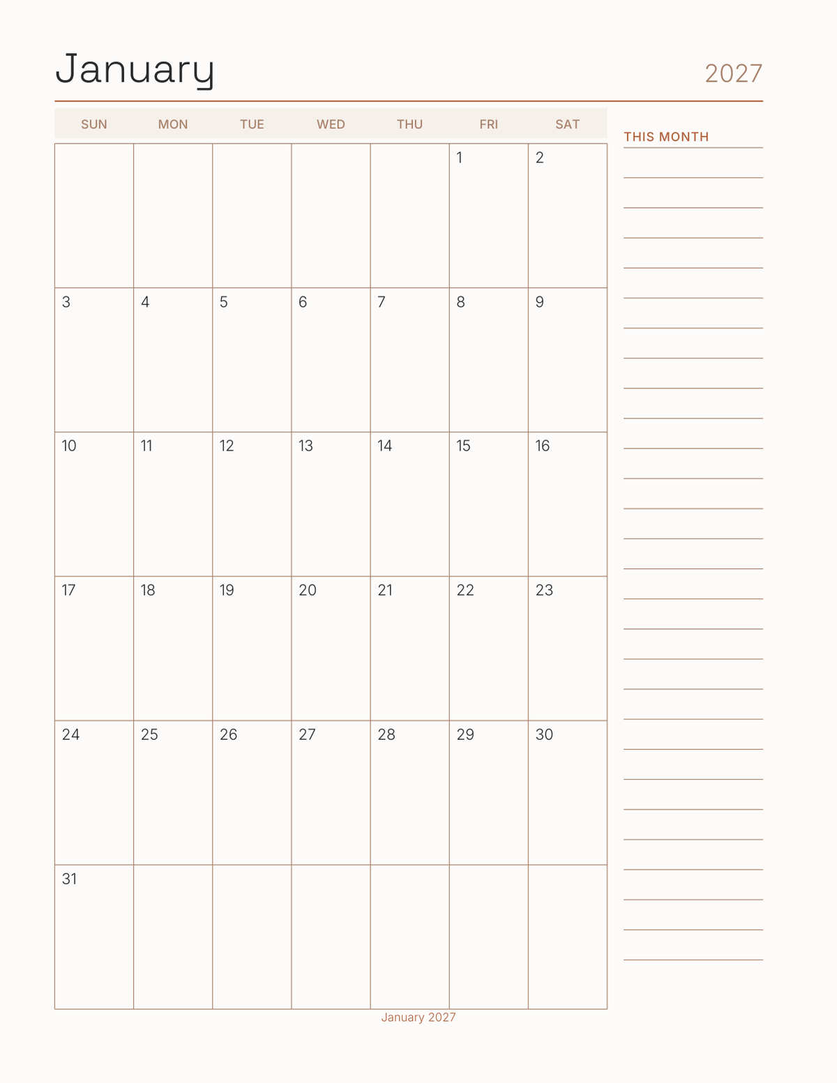 The Photography Planner 2027 — sample page 6