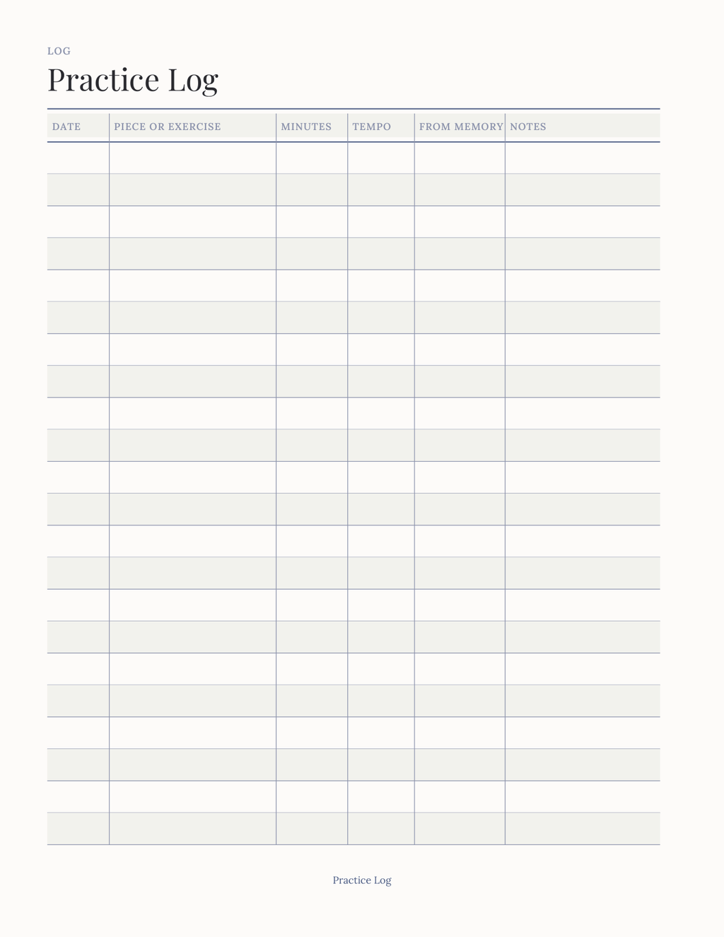 The Music Practice Planner 2027 — sample page 4