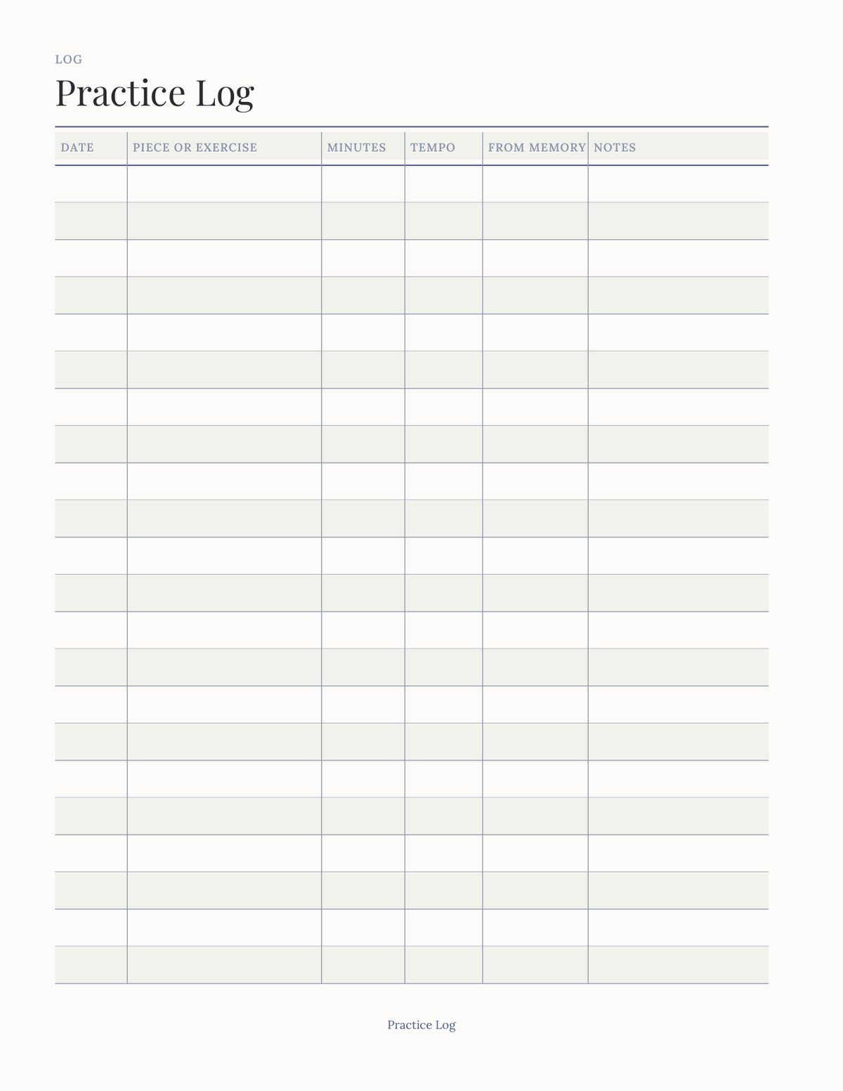 The Music Practice Planner 2027 — sample page 4