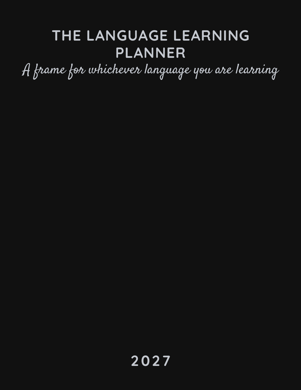 The Language Learning Planner 2027 front cover