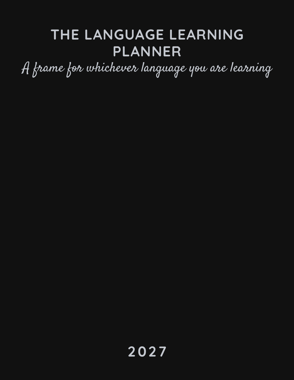 The Language Learning Planner 2027 front cover