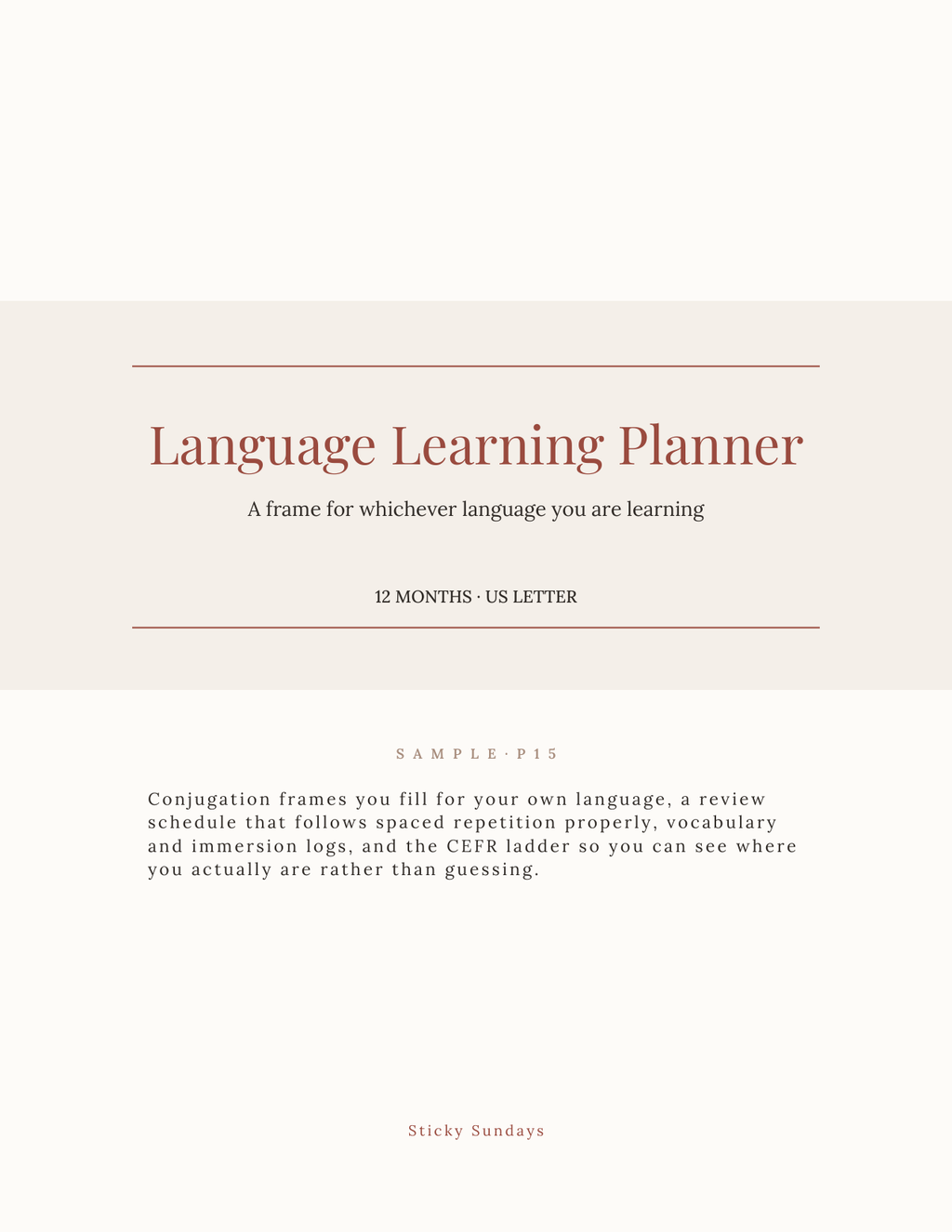 The Language Learning Planner 2027 cover