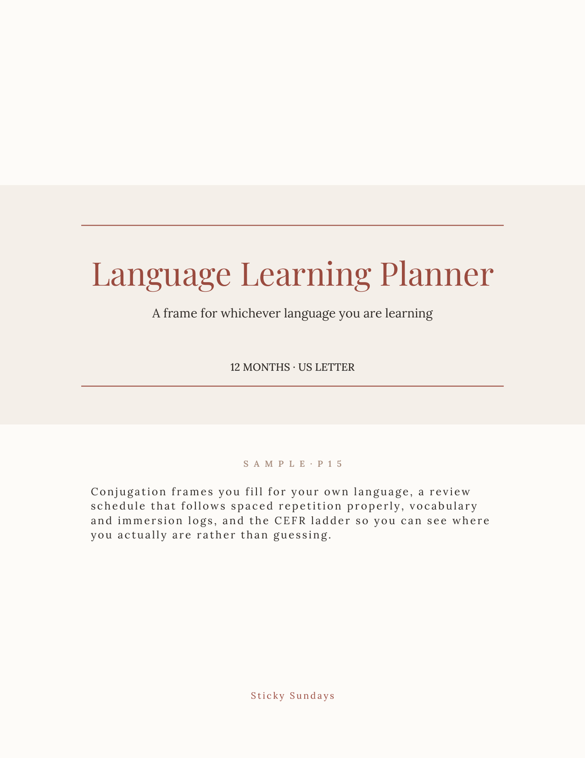 The Language Learning Planner 2027 cover