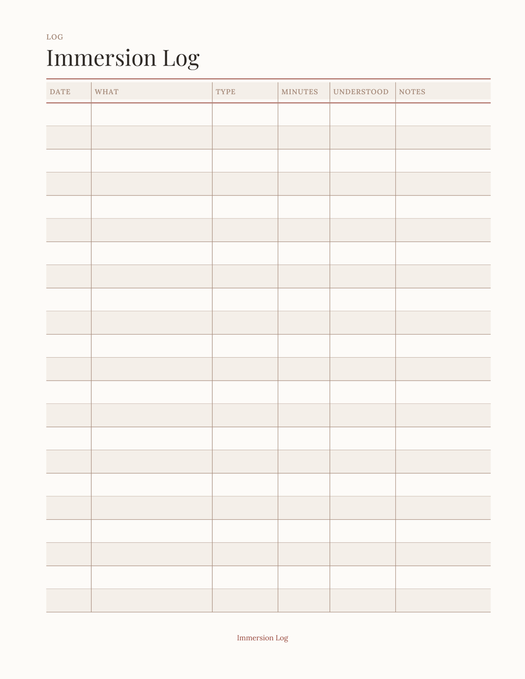 The Language Learning Planner 2027 — sample page 5