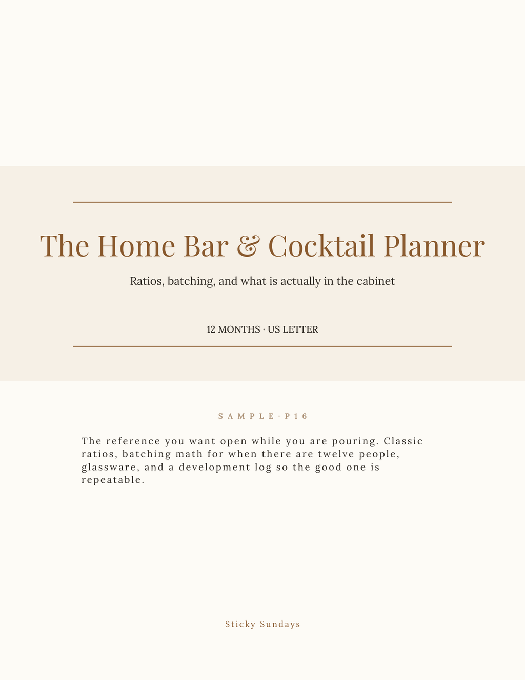 The Home Bar & Cocktail Planner 2027 cover