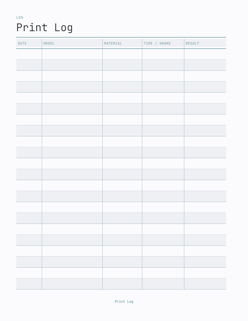 The 3D Printing & Maker Planner 2027 — sample page 4