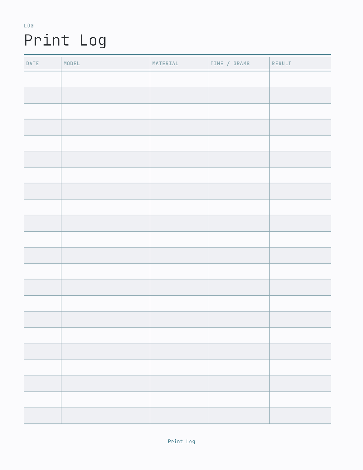 The 3D Printing & Maker Planner 2027 — sample page 4
