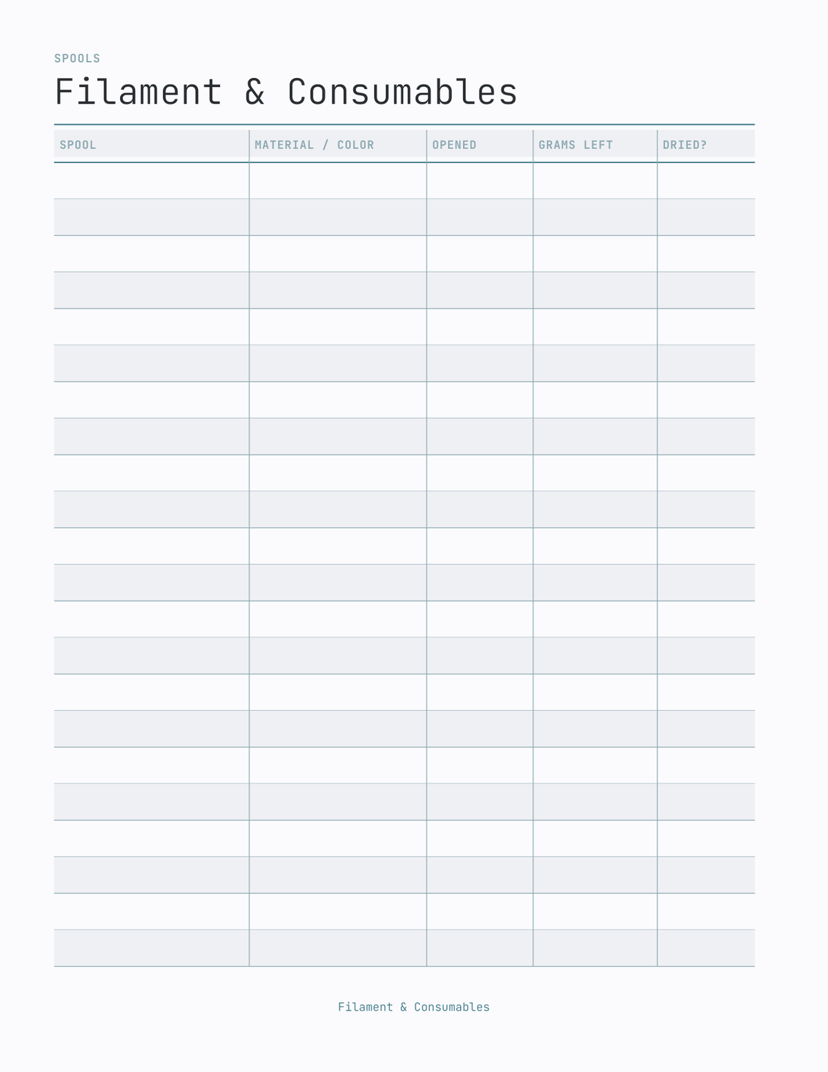 The 3D Printing & Maker Planner 2027 — sample page 8
