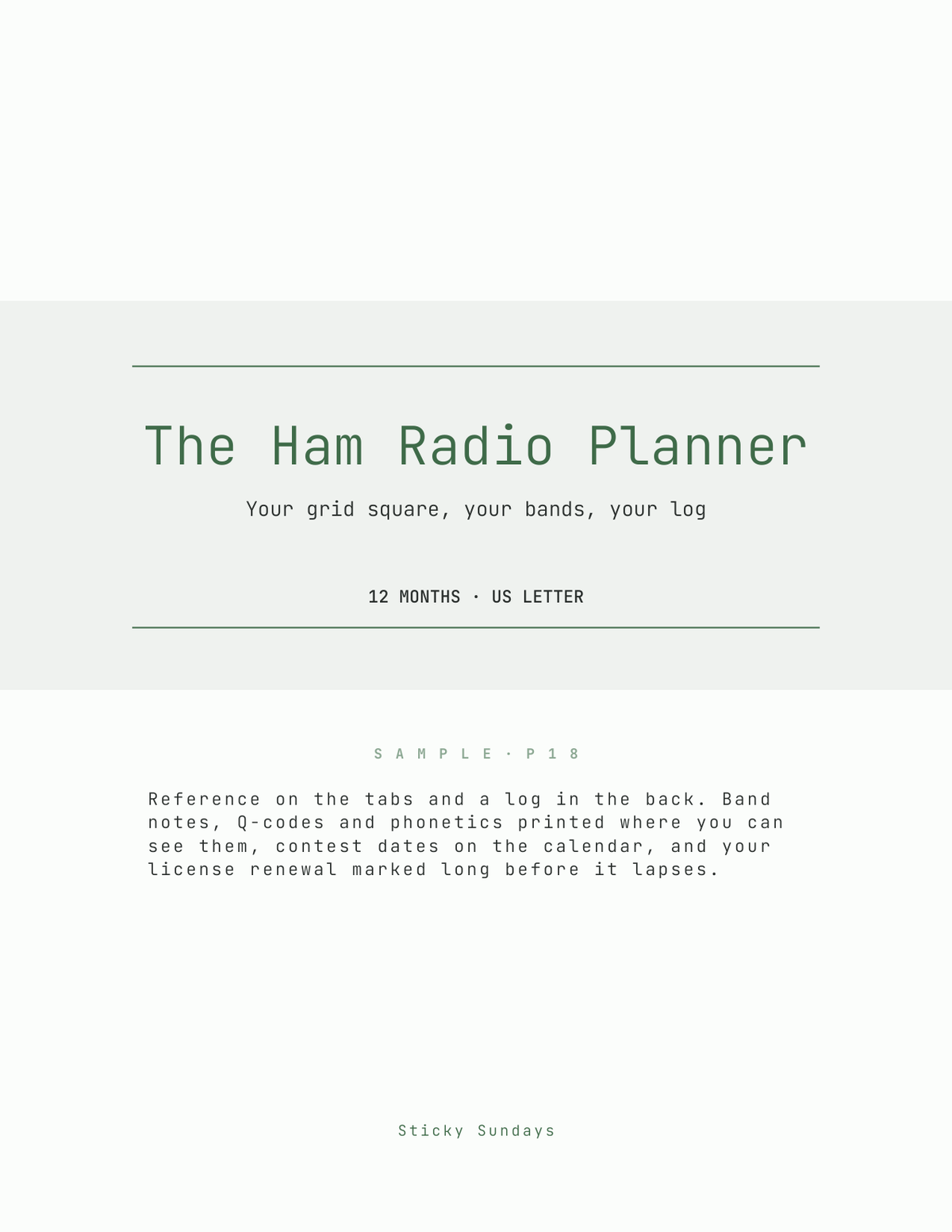 The Ham Radio Planner 2027 cover