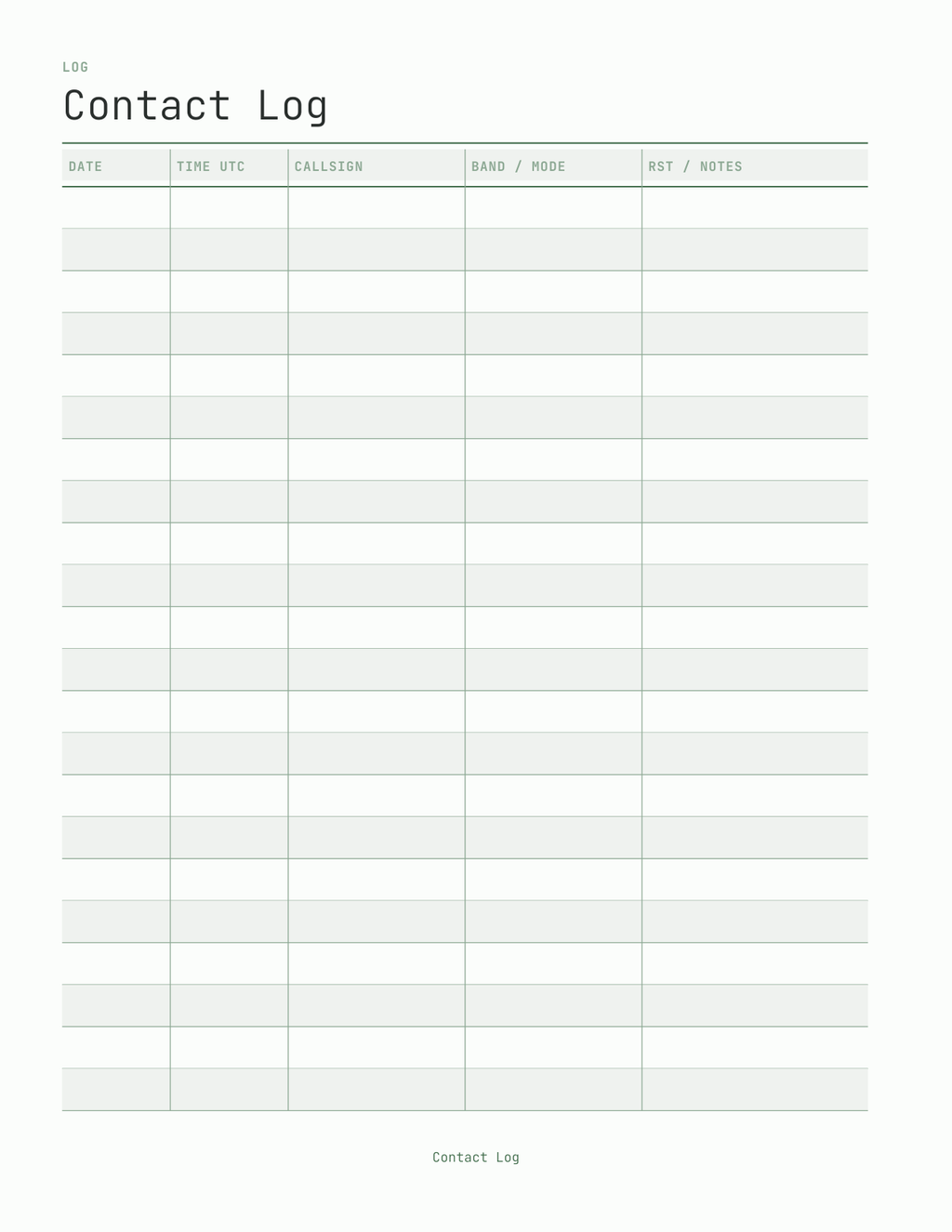 The Ham Radio Planner 2027 — sample page 4