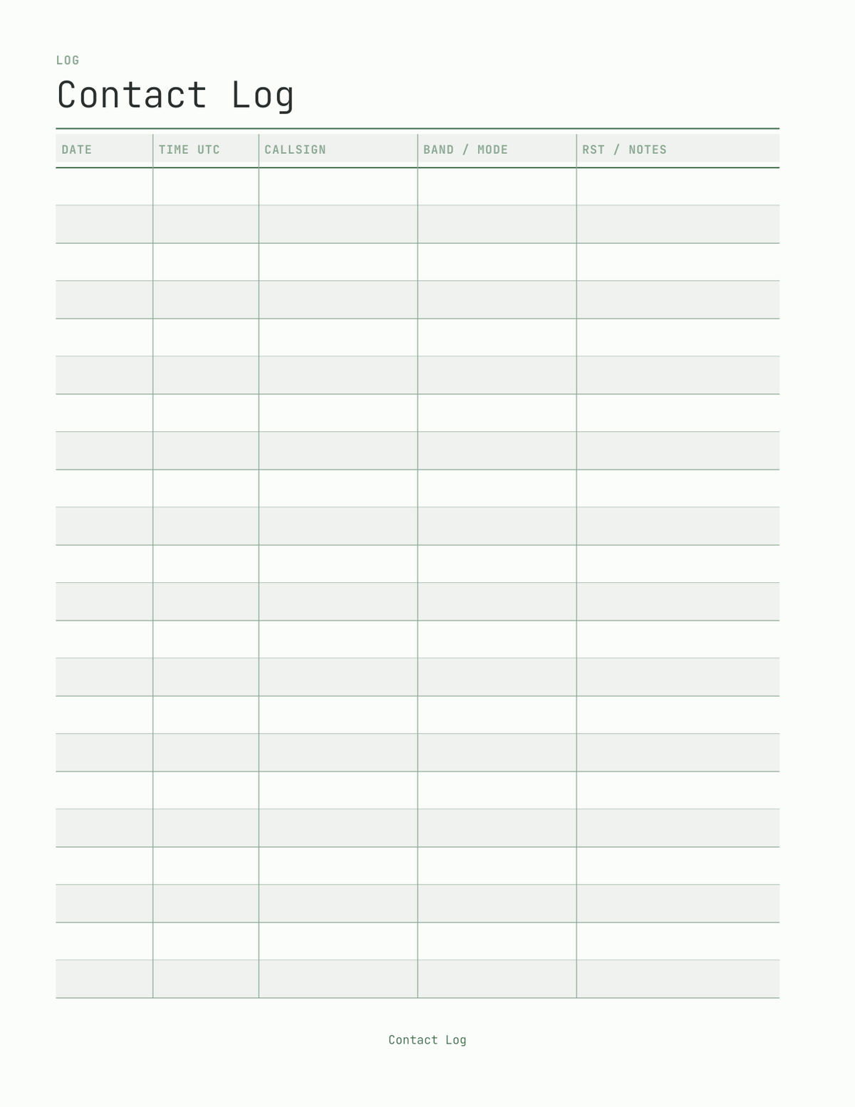 The Ham Radio Planner 2027 — sample page 4