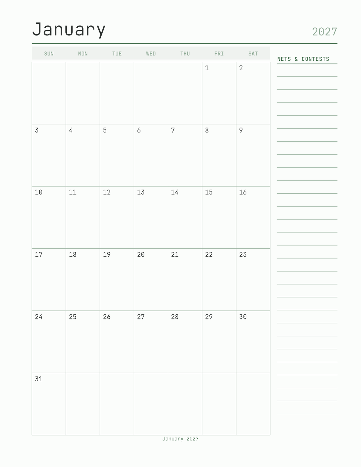 The Ham Radio Planner 2027 — sample page 5