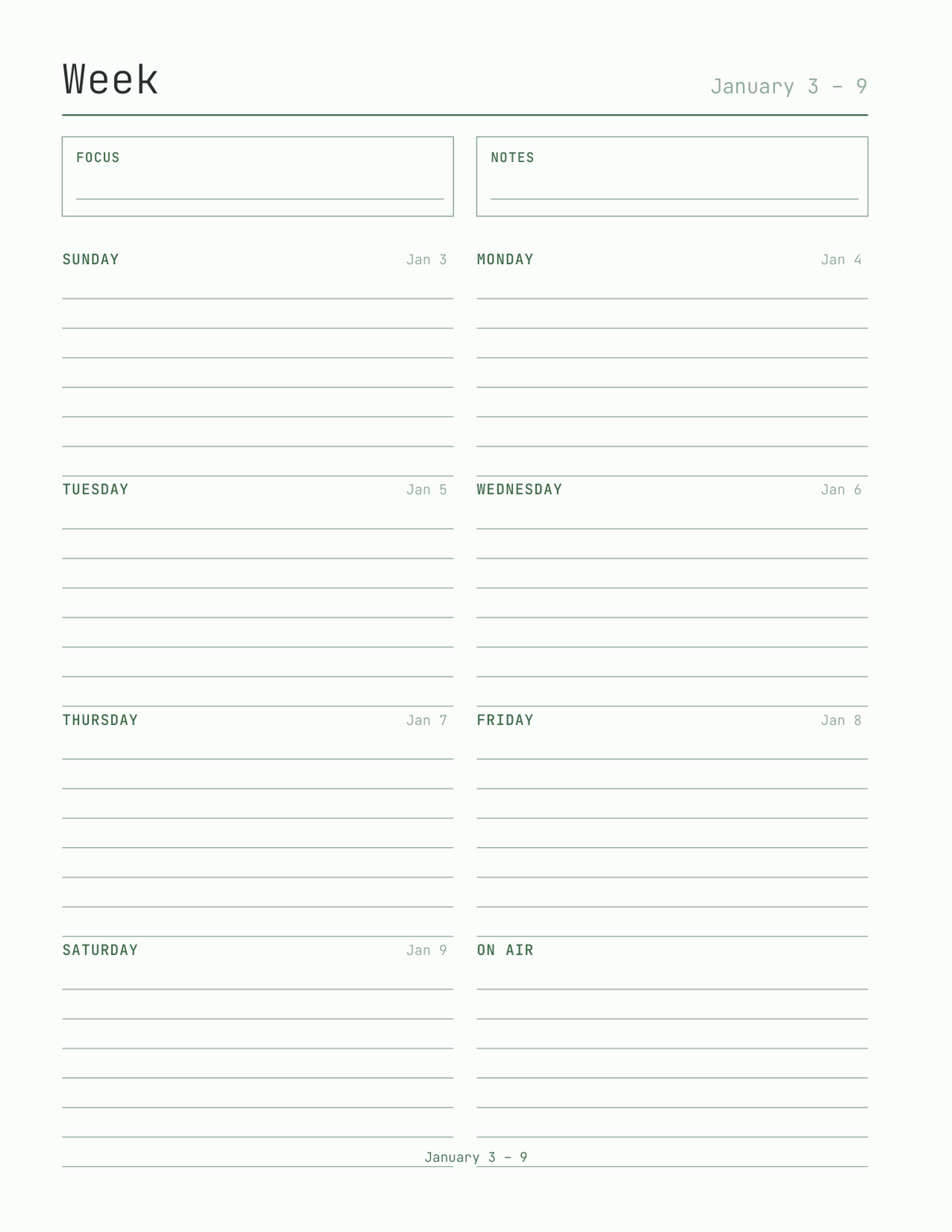 The Ham Radio Planner 2027 — sample page 6