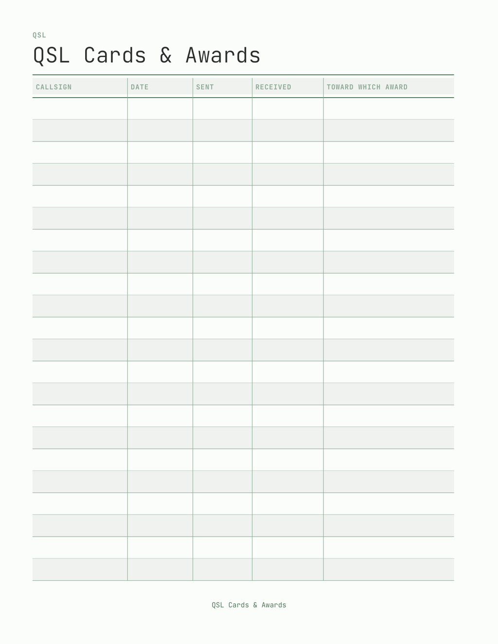 The Ham Radio Planner 2027 — sample page 8