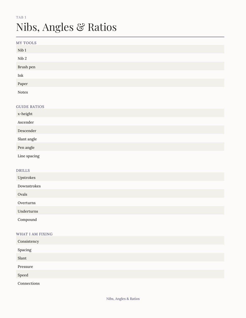 The Lettering Practice Planner 2027 — sample page 2