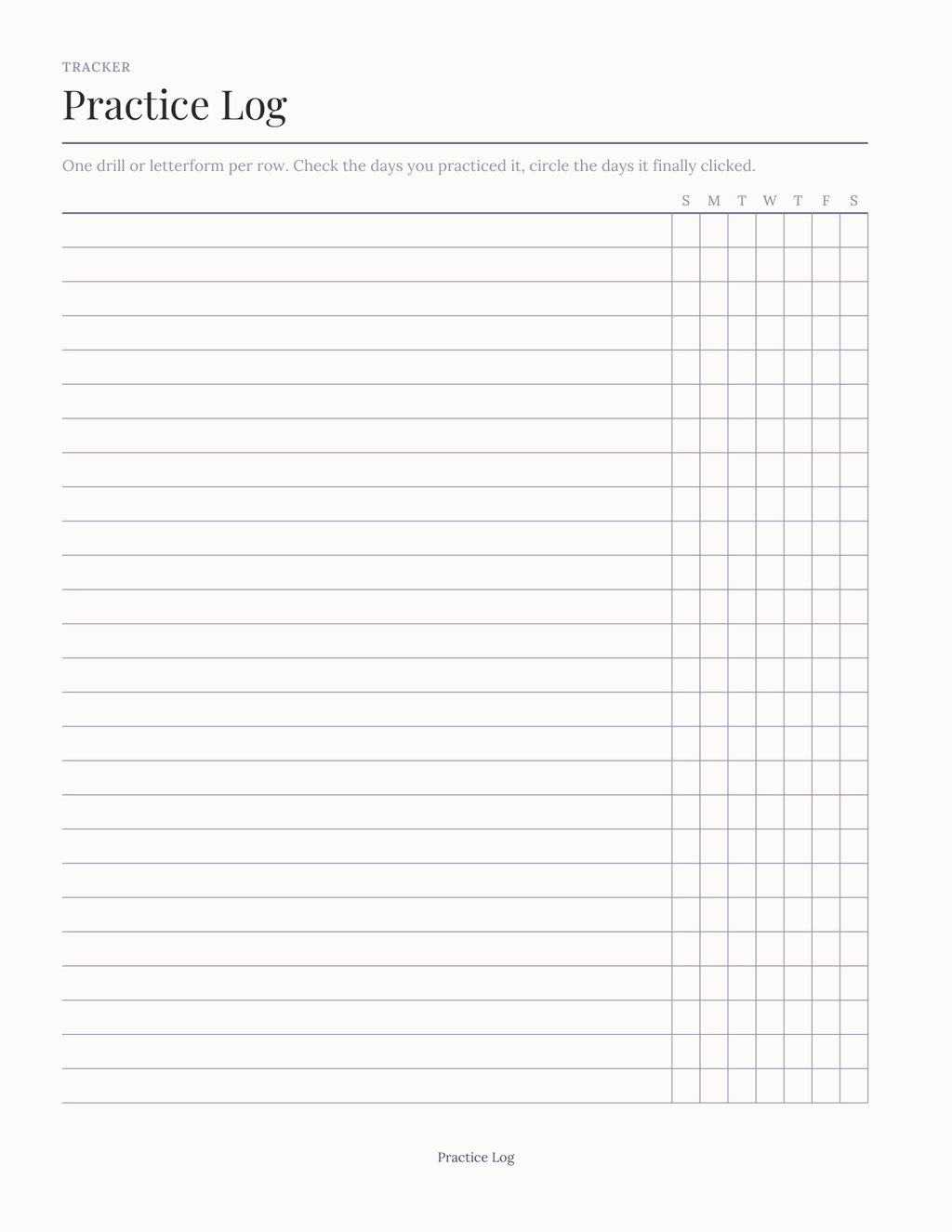 The Lettering Practice Planner 2027 — sample page 4