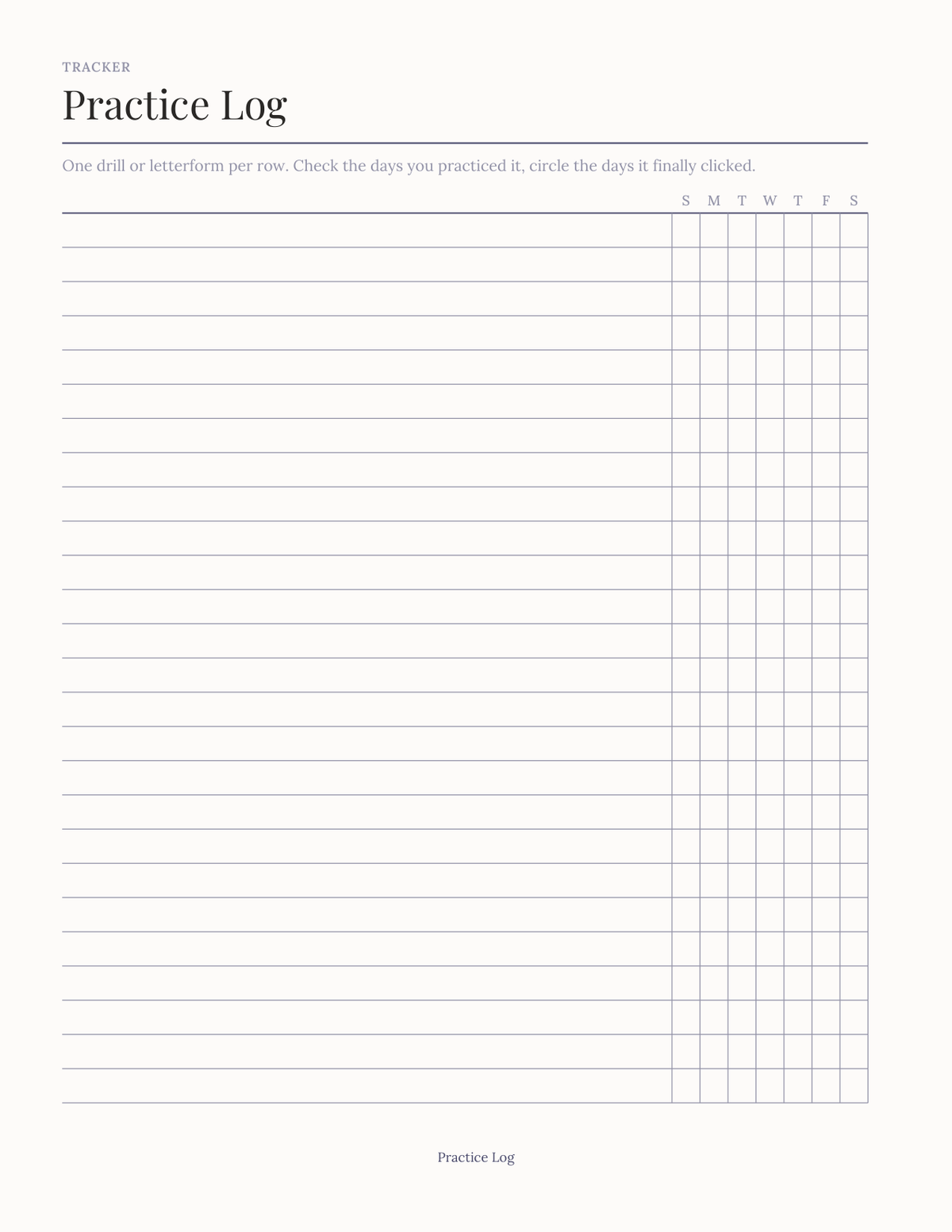 The Lettering Practice Planner 2027 — sample page 4