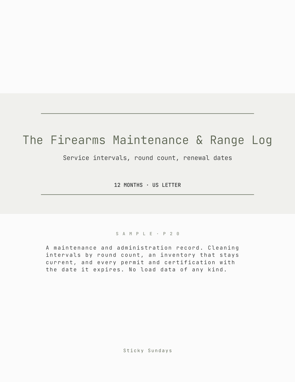 The Firearms Maintenance & Range Log 2027 cover