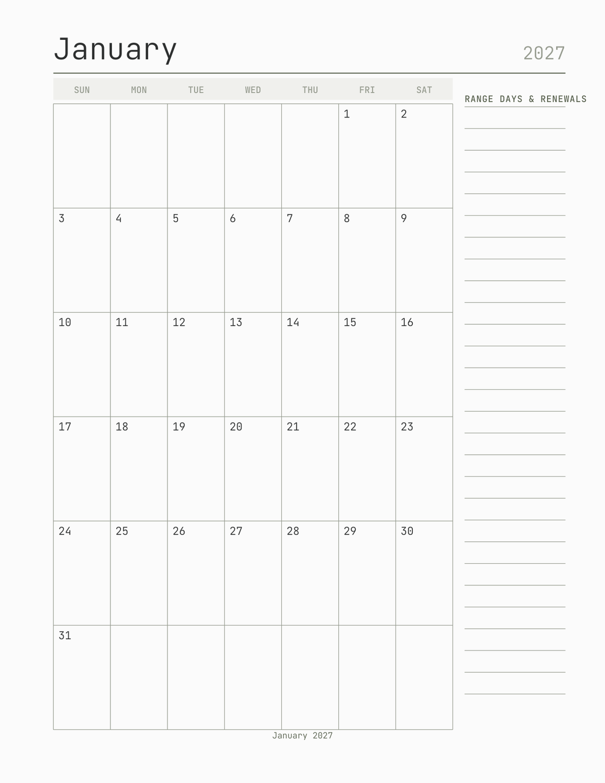 The Firearms Maintenance & Range Log 2027 — sample page 5