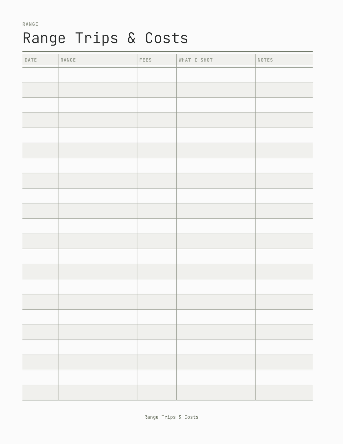The Firearms Maintenance & Range Log 2027 — sample page 8