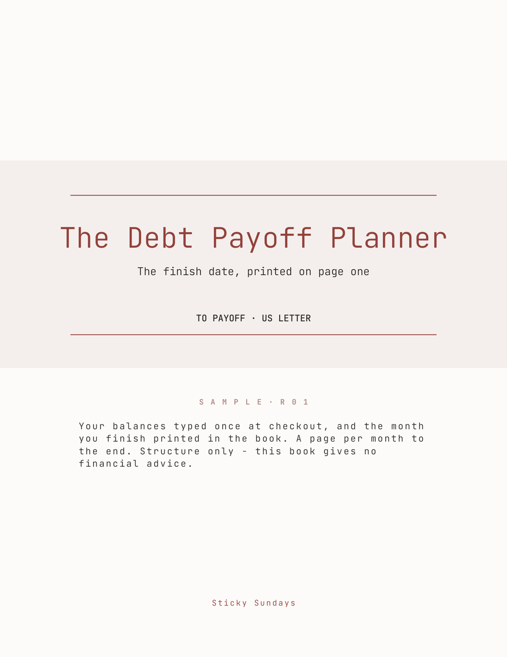 The Debt Payoff Planner 2027 cover