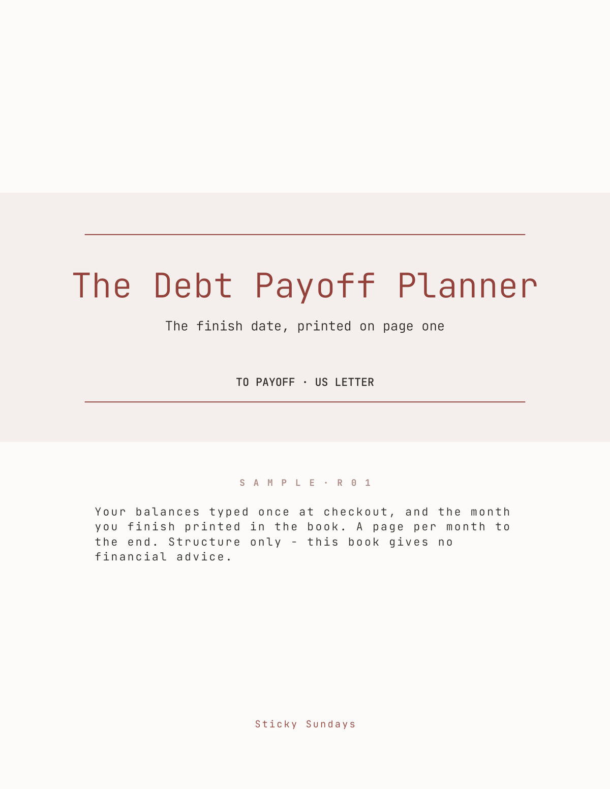 The Debt Payoff Planner 2027 cover