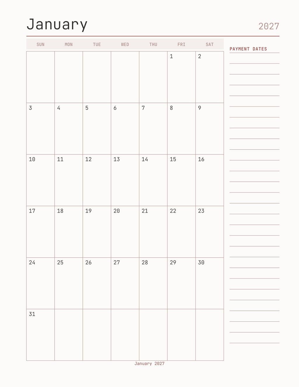 The Debt Payoff Planner 2027 — sample page 5